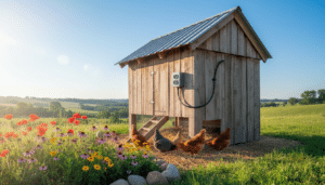 Hühnerstall mit Stromanschluss